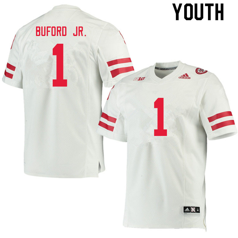 Youth #1 Marques Buford Jr. Nebraska Cornhuskers College Football Jerseys Sale-White